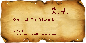 Kosztán Albert névjegykártya